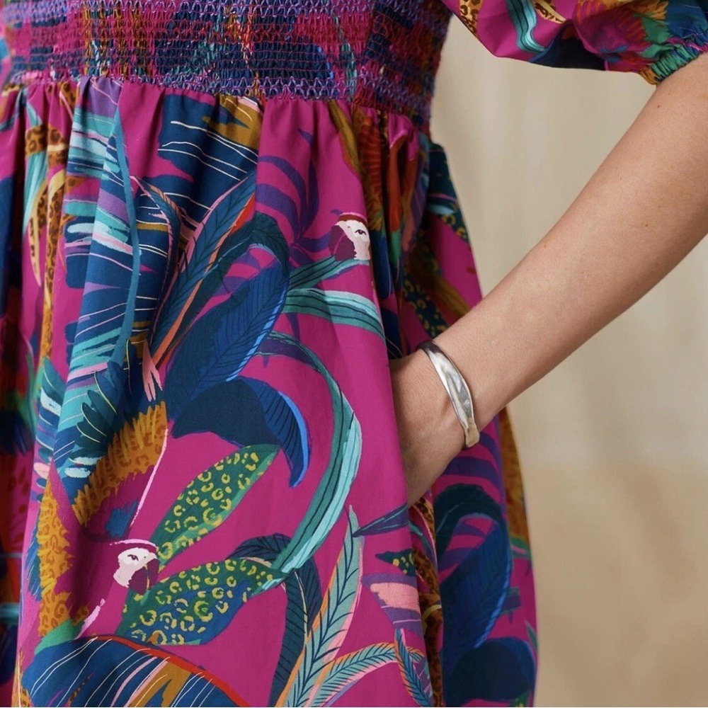 Farm Rio Macaws Midi Dress / NWT / Size M / $245 MSRP - Picture 8 of 10
